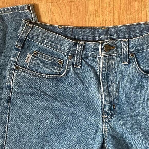 Carhartt VTG Jeans Unisex 35x30 Blue Denim Y2K Made in USA 100% Cotton - Picture 5 of 6